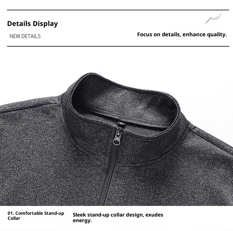 001 Lässige Sportbekleidung für Herren, Frühling/Herbst, Langarm-Set mit Sweatshirt und langer Hose, Laufbekleidung und Fitnessbekleidung_voghion.com