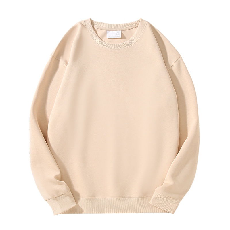 boy Men's Cotton Drop Shoulder Round Neck Loose Base Shirt Casual Trendy Solid Color Simple Outerwear Long Sleeve Sweatshirt_voghion.com