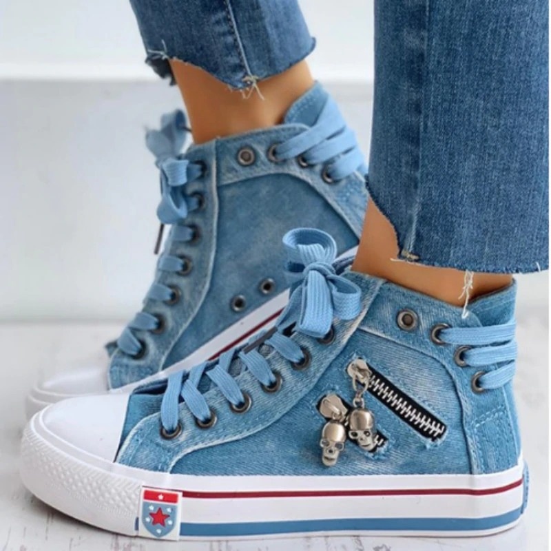 Foreign Trade Plus Size Damen-Sneaker aus Denim, Canvas und Canvas in Übergrößen für Frühling und Herbst – lässige, flache Sneaker aus Stoff für Studentinnen_voghion.com