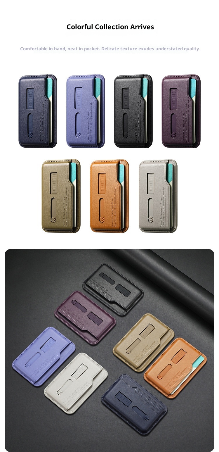 TechGlobe New Design Magnetic Ultra-Thin Holder Card Case Hidden Elastic Telescopic Silicone Wrist Strap Phone Clip_voghion.com