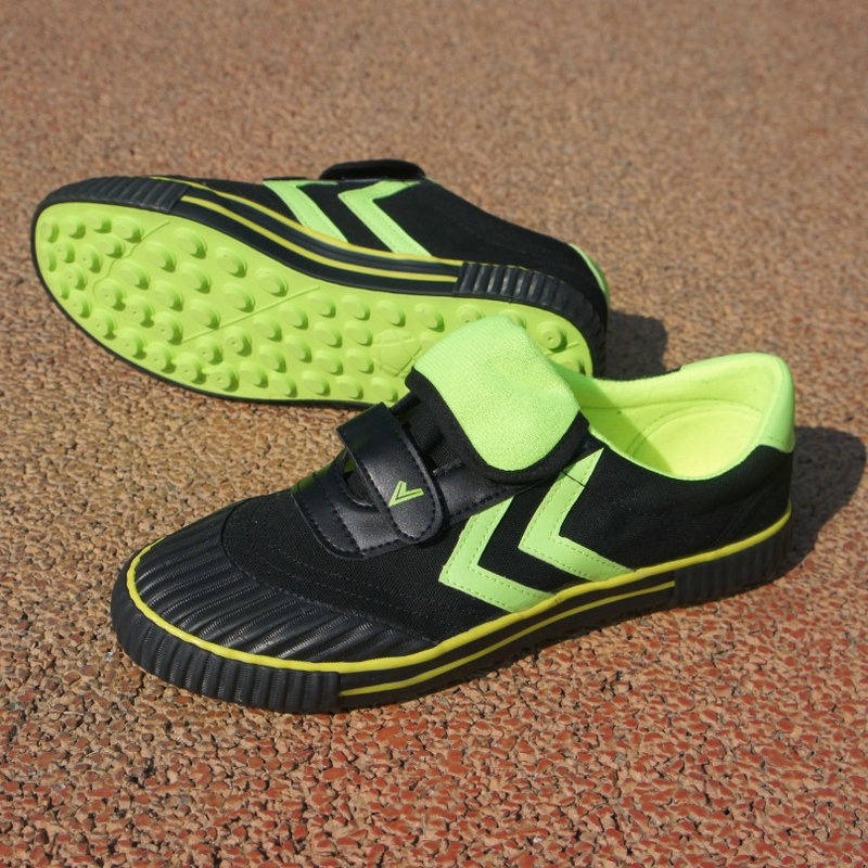 ShoeGlobe Qingdao Double Star Canvas Fußballschuhe für Kinder mit Kunstrasen und magischer Schnalle (neues Modell)_voghion.com