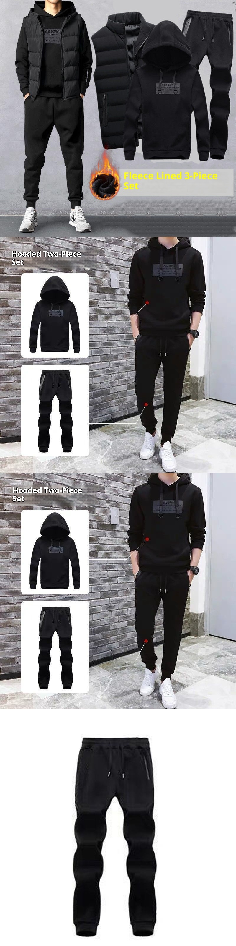 001 2024 Herbst/Winter Stilvolles Hoodie-Sweatshirt Dreiteiler-Set Trendige Fleece-Kleidung Sportanzug Herrenmode_voghion.com