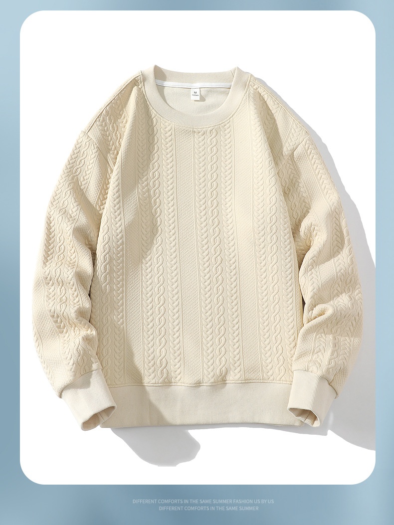 Erkek Sonbahar Kış Yeni Erkek Kore Düz Renk Basit Yuvarlak Yaka Uzun Kollu Sweatshirt Trend Çift İnternet Ünlü_voghion.com