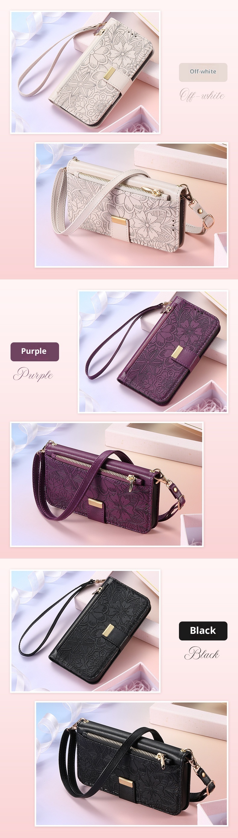 TechGlobe Shunli New Model Compatible With IPhone Flip Leather Flower And Leaf 17 Air Lanyard 16 Phone Case_voghion.com