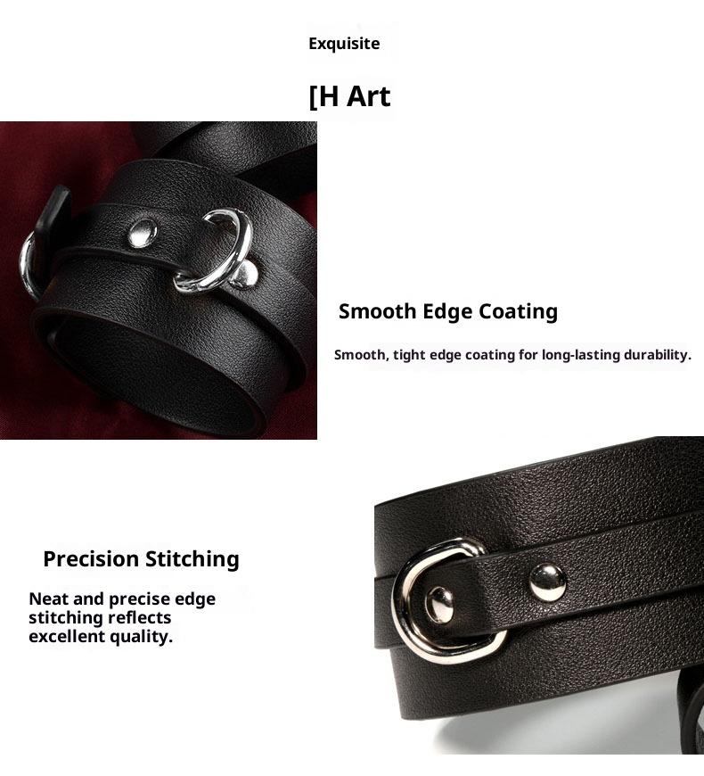 LuvBox LoveRing Love Ring Sexy Collar Leash PU Leather Neck Sleeve Female Slave Flirting Bondage Supplies Adult Toys_voghion.com