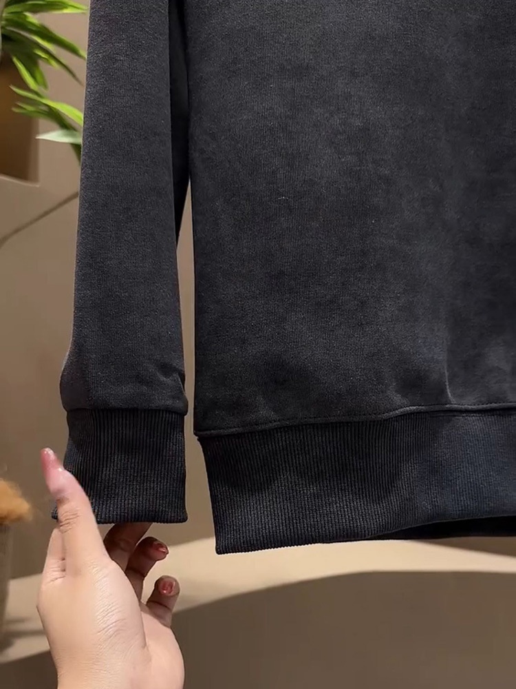 Erkek Sonbahar Kış Yeni Çok Yönlü Trend Kazak Çelik Baskılı Harfli Gradyan Üst Erkek Uzun Kollu Günlük Moda Sweatshirt_voghion.com