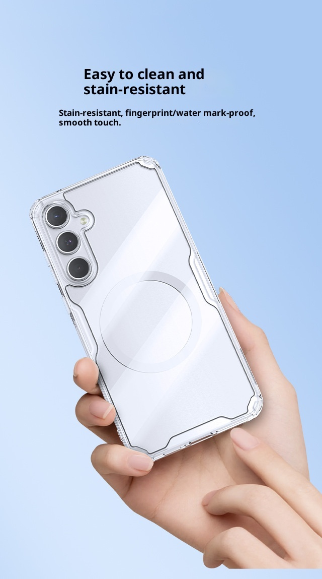 Étui de téléphone TechGlobe Nillkin compatible avec Samsung Galaxy A55 Aibag Transpaent magnétique souple avec protection contre les chocs_voghion.com