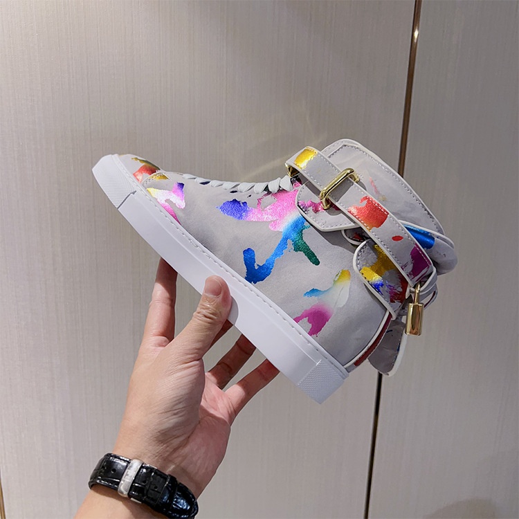 Zees Zees Zees European Style Men's Camouflage Graffiti Couple High-top Korean Trendy Brand Fashion Street Dance Casual Lace-up Lock_voghion.com