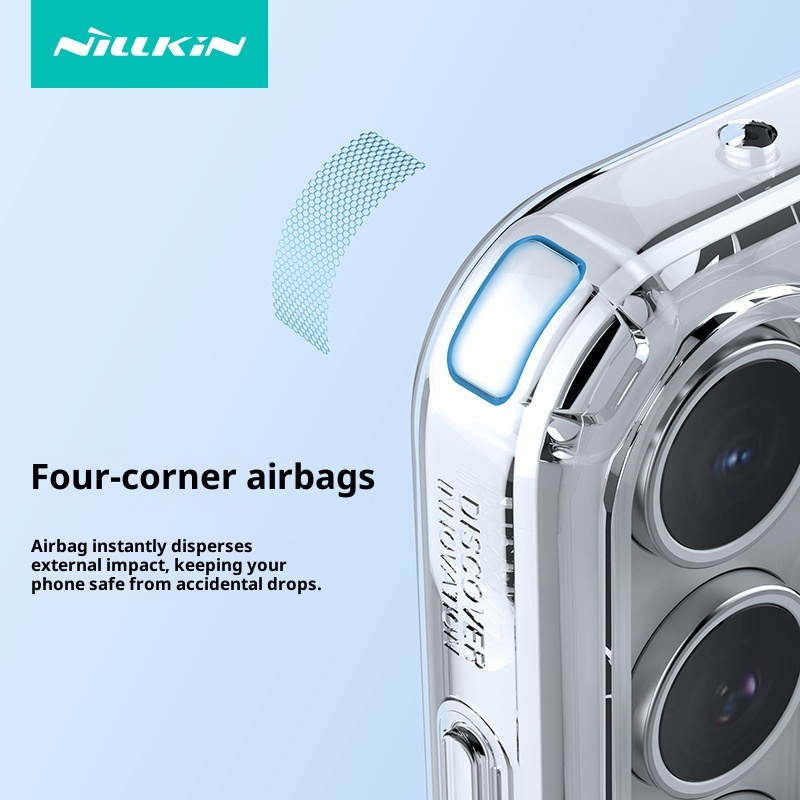 Étui de téléphone TechGlobe Nillkin compatible avec Samsung Galaxy A55 Aibag Transpaent magnétique souple avec protection contre les chocs_voghion.com