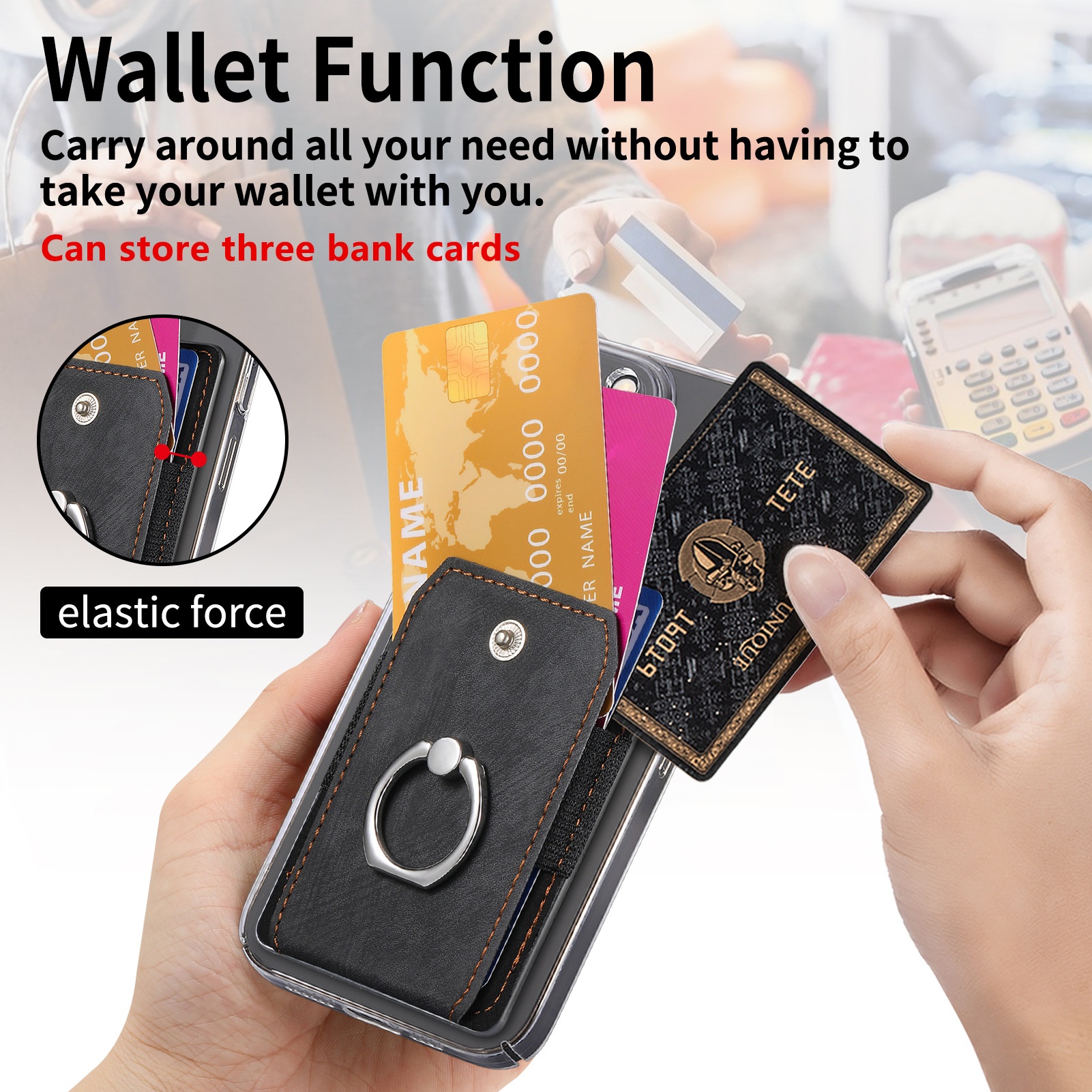 TechGlobe Compatible With Samsung Phone Multi-Model Universal Sleeve Back Sticker 3M Adhesive Card Insert Holder Gift Pack_voghion.com