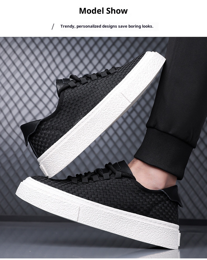 Zees Zees Ou Ruofeng New Breathable Woven Sneakers Versatile Casual Canvas Fashion Mesh Trendy Thick Sole Height Increasing Men's_voghion.com