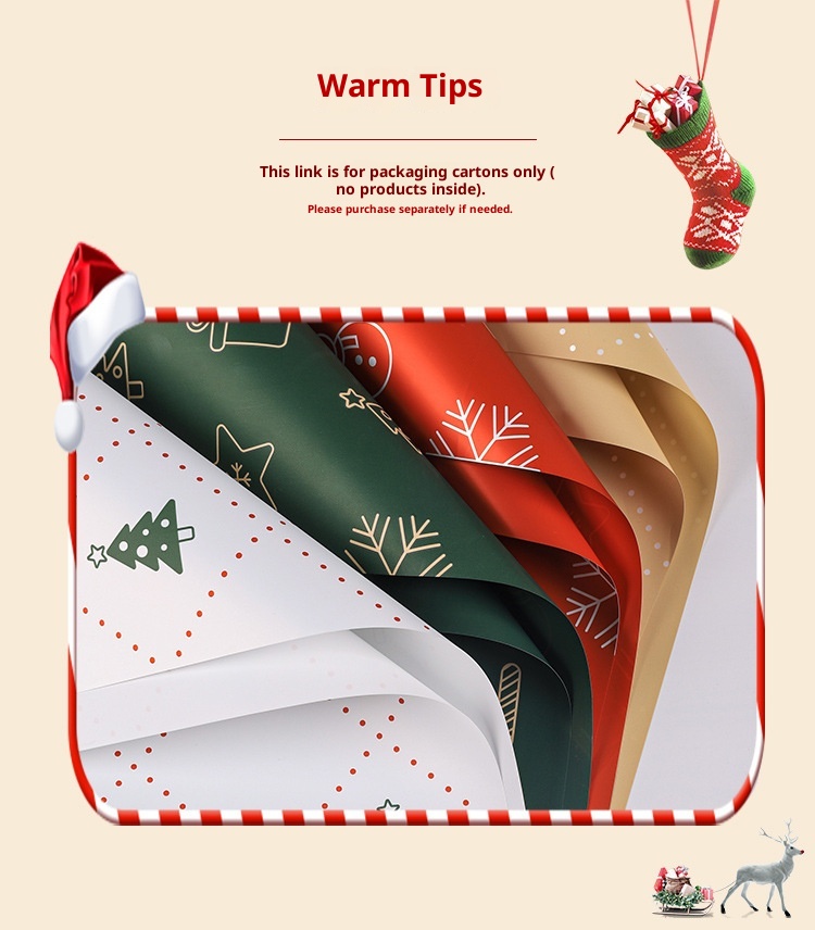 Lillian Tangde Decoration Gift Snowflake Glass Christmas Eve Peace Fruit Bouquet Wrapping Paper_voghion.com