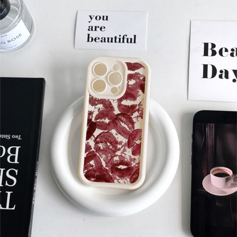 TechGlobe Full Screen Lip Print Compatible With IPhone 16 Pro Max 14 Phone Case 12/13 Precision Hole 11 Shockproof X_voghion.com