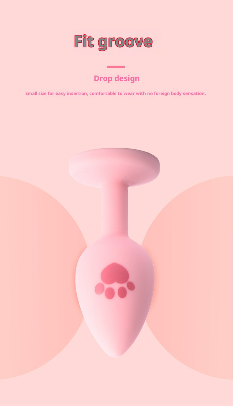 Plug anal détachable en silicone LuvBox en forme de patte de chat avec médaille pour chien à nœud papillon, diamant, clochette, petite taille souple et lumière lumineuse_voghion.com