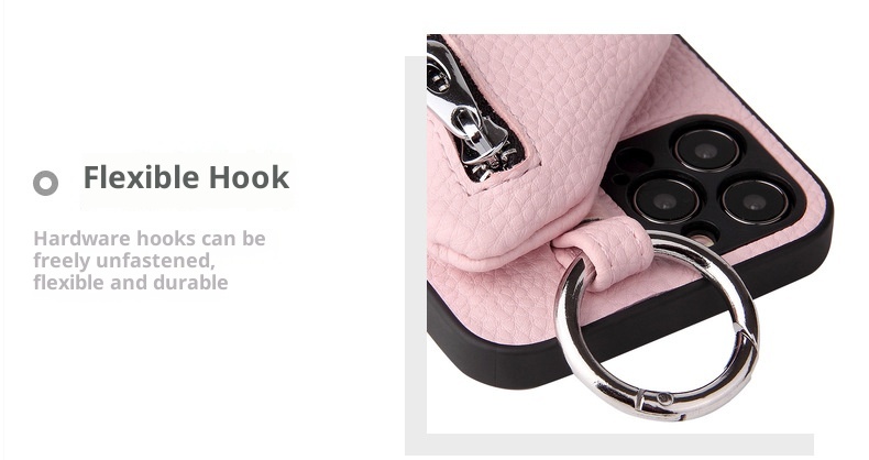 TechGlobe Suitable For IPhone 11 12 Pro Max Coin Purse Mini Phone Leather XS Protective Case With Lanyard_voghion.com