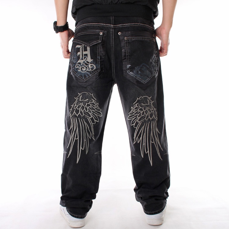 Jeans hip-hop tendance pour homme, style européen et américain, vêtements de danse de rue, pantalon de skate ample délavé, grandes tailles_voghion.com