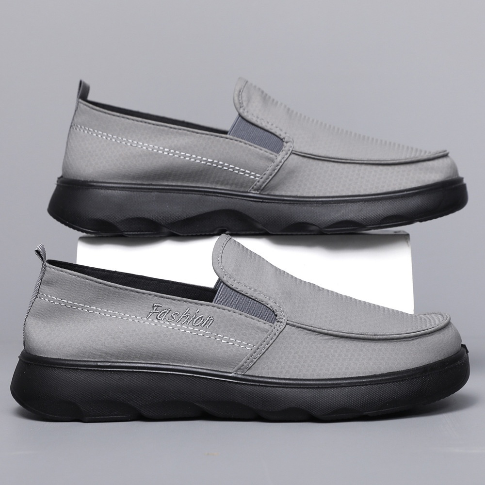 Zees Zees New Versatile Canvas Polyurethane Ultra-light Soft Sole Casual Slip-on Men's Single Shoes_voghion.com