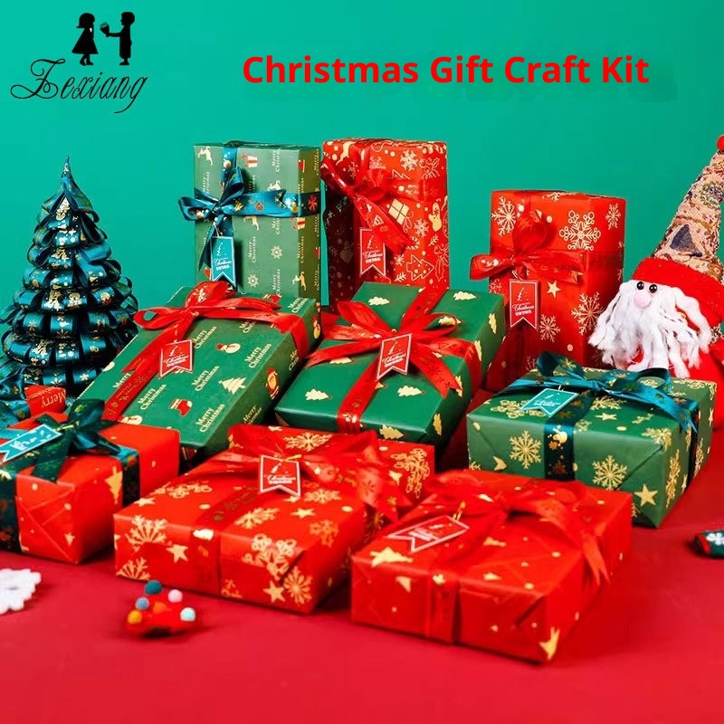 Lillian Wrapping Confezione regalo di Natale all'ingrosso Decorazione Imballaggio esterno Carta Kraft Materiale fatto a mano fai da te X20_voghion.com