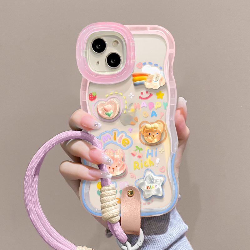 TechGlobe-kompatible Handyhülle für iPhone 15 Pro Max, iPhone 14 Cloud Doll Lanyard, iPhone 16 Unsichtbarer Doppelständer, iPhone 17 Silikon_voghion.com