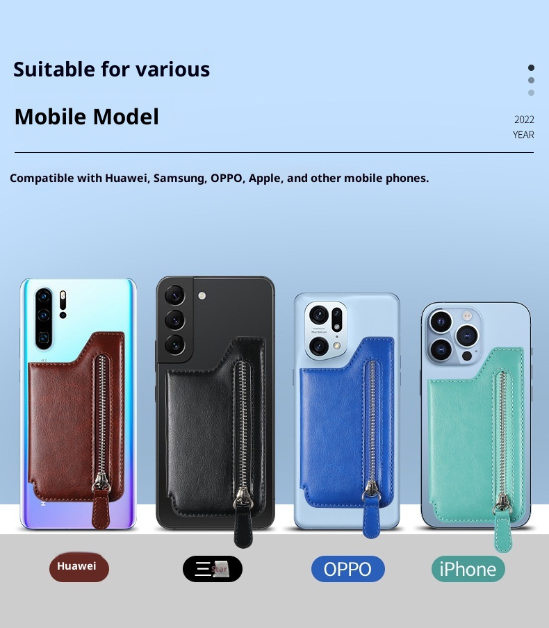 TechGlobe Back Sticker Multi-Functional Creative Insert Stand Holder Card Zipper Phone Case DIY Free Matching_voghion.com
