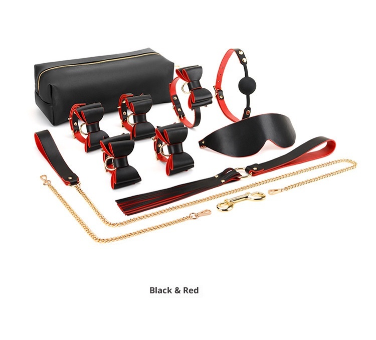 LuvBox SM Toys Set Kombinationsgeschenkset mit Handschellen, Halsband, Augenbinde und Aufbewahrungstasche für Erwachsene und Paare. Verfügbar für Dropshipping._voghion.com
