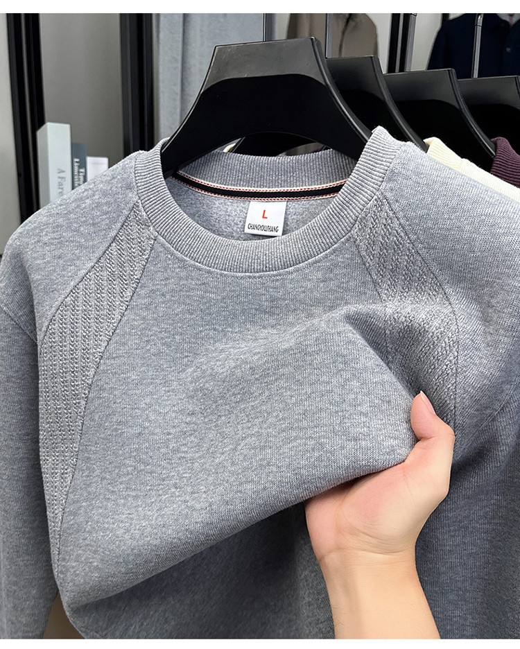 Erkek Çocuk Pamuklu Uzun Kollu Tişört İlkbahar Sonbahar 2025 Yeni Yuvarlak Yaka Sweatshirt İç Giyim Ağır Tabanlı Gömlek Erkek Stili_voghion.com