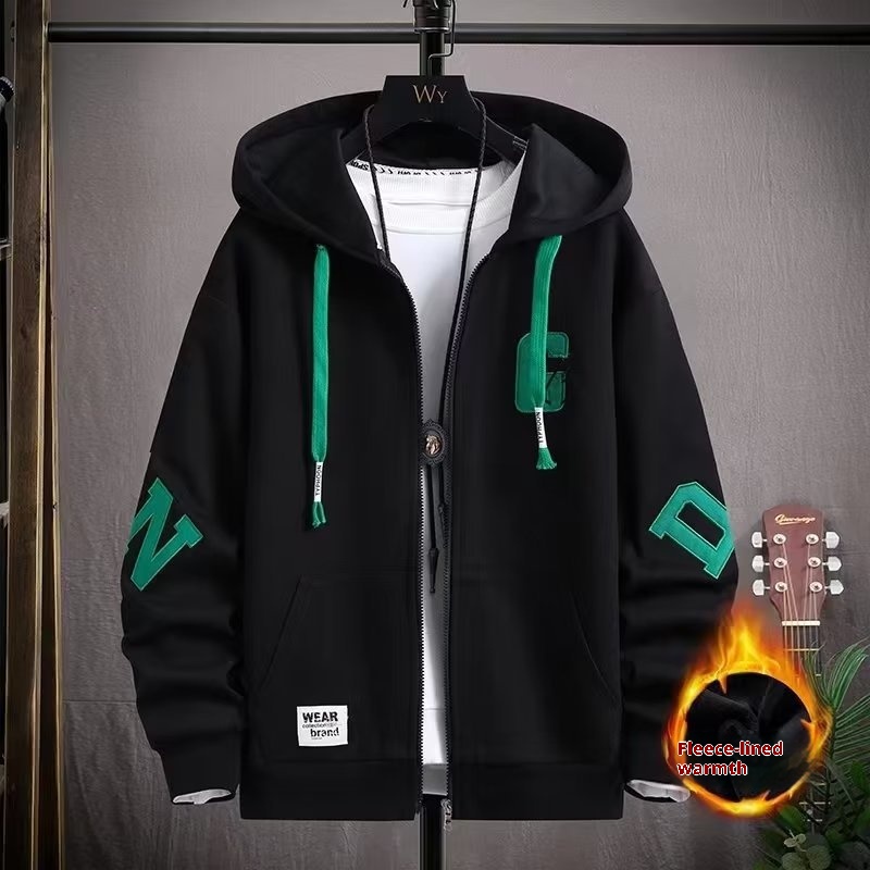 boy Autumn Winter 13 High Middle School Student Cardigan Jacket 15 Years Old Boys 14 Teenagers 16 Big Kids Fleece Lined_voghion.com