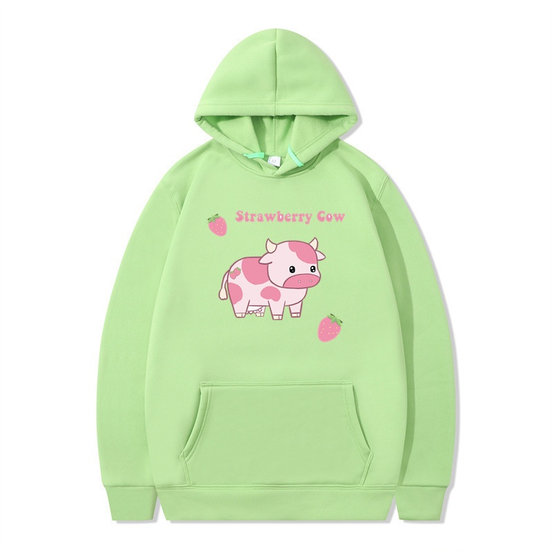 boy 2024 Cross-Border Foreign Trade Autumn Winter New Strawberry Milk Sweatshirt Long Sleeve Hoodie Harajuku Style Unisex_voghion.com