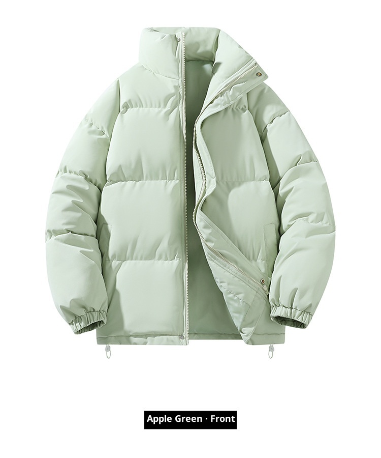 Wintermantel für Damen und Herren mit Stehkragen, Paar-Outfit, dick gefüttert, warm, kurze Daunenjacke aus Baumwolle, Oberbekleidung_voghion.com