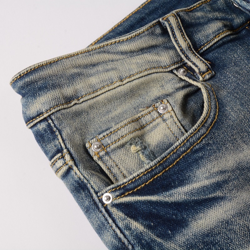 boy European And American High Street Ripped With Patches Slim Fit Stretch Jeans Men's Dropshipping Small Foot Pants 876_voghion.com