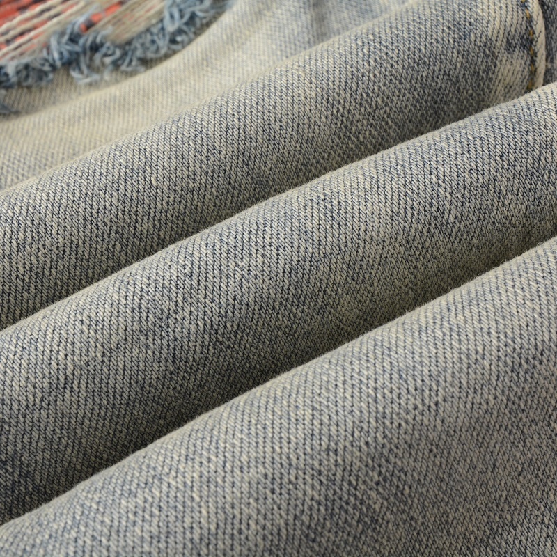 boy European And American High Street Ripped With Patches Slim Fit Stretch Jeans Men's Dropshipping Small Foot Pants 876_voghion.com