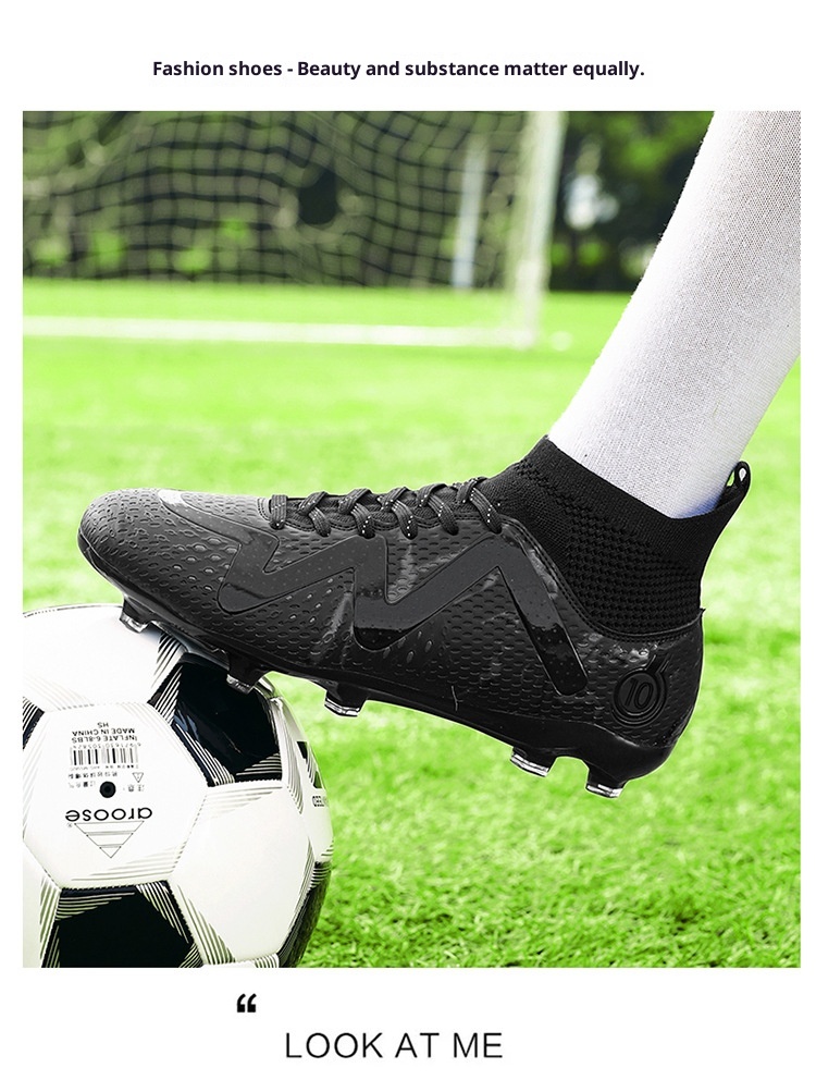 ShoeGlobe Cross-Border Xiyin Soccer Men And Women High-Top Competition Sports Spike Student Turf Green Training Shoes_voghion.com