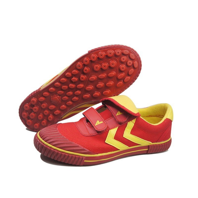 ShoeGlobe Qingdao Double Star Canvas Fußballschuhe für Kinder mit Kunstrasen und magischer Schnalle (neues Modell)_voghion.com