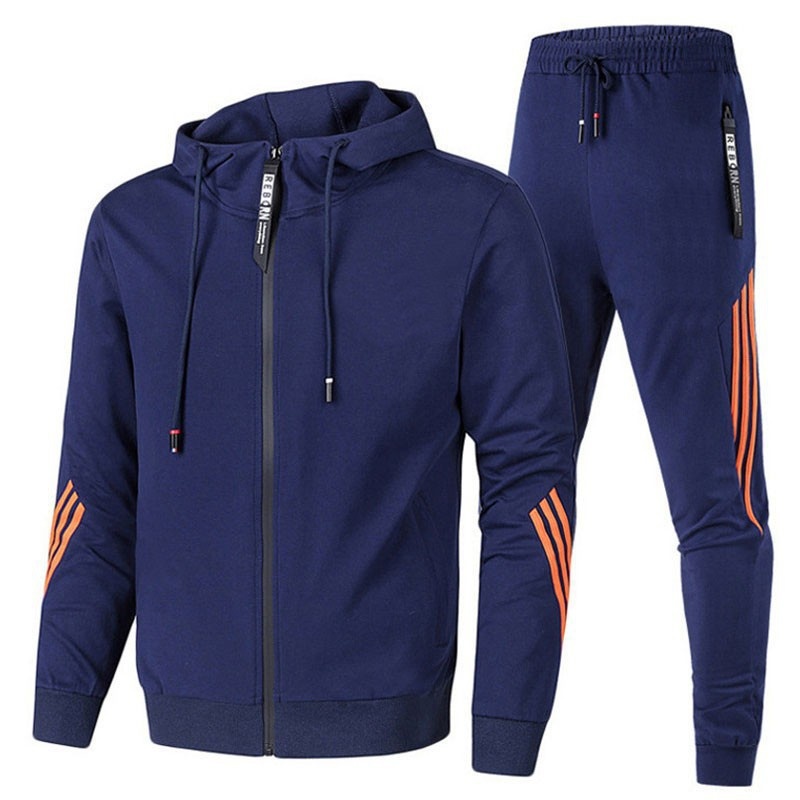 001 Produttore all'ingrosso Primavera e autunno Felpa con cappuccio da uomo alla moda Unisex Set sportivo casual da corsa_voghion.com