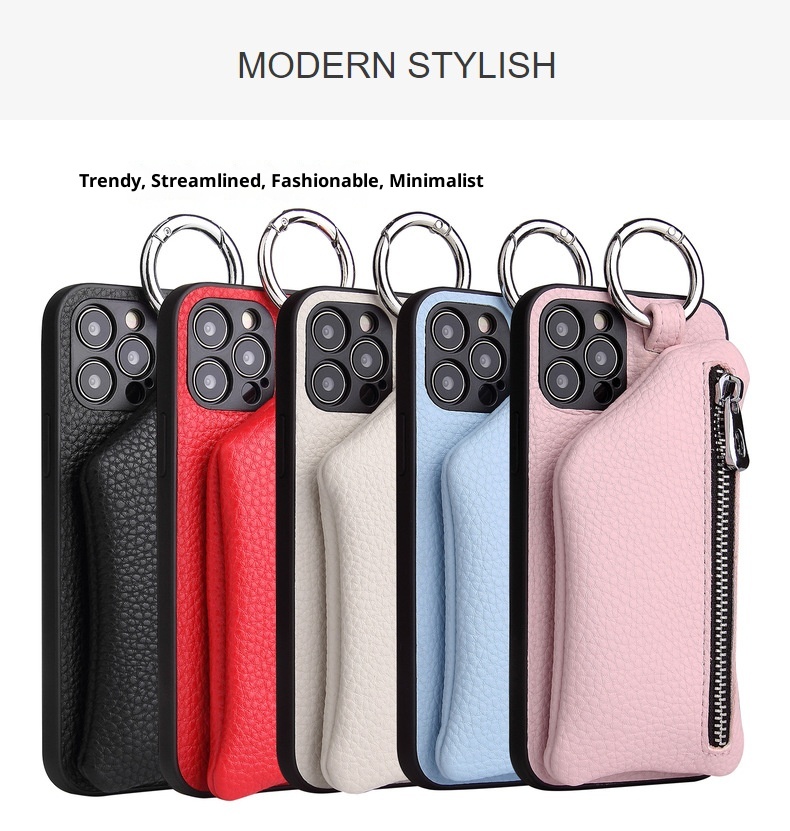 TechGlobe Suitable For IPhone 11 12 Pro Max Coin Purse Mini Phone Leather XS Protective Case With Lanyard_voghion.com