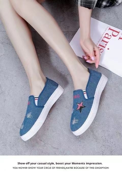 Old Beijing Damen-Sneaker, lässige Slip-On-Sneaker für Studentinnen (Größe S), dicke, weiche Sohle aus Denim, modisch, atmungsaktiv und bequem_voghion.com