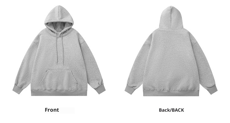 boy Extra Large Size 150kg Wearable OVERSIZE Cross-Border Export Men's Drop Shoulder Loose Solid Color Plain Hoodie_voghion.com