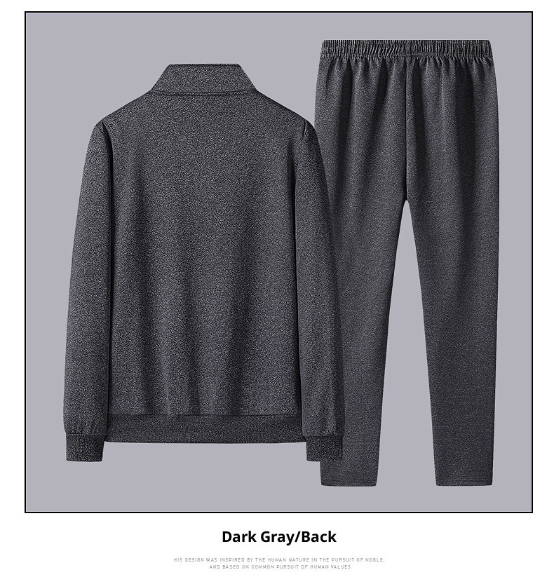 001 Lässige Sportbekleidung für Herren, Frühling/Herbst, Langarm-Set mit Sweatshirt und langer Hose, Laufbekleidung und Fitnessbekleidung_voghion.com