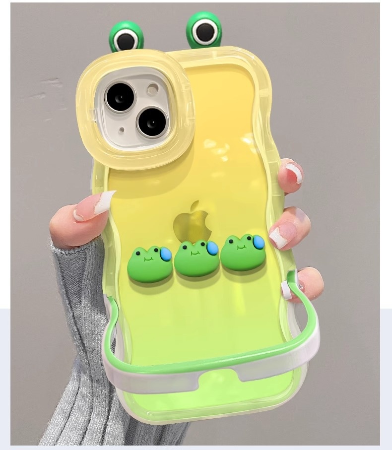 TechGlobe Kompatible Handyhülle 13 15 Plus Gradient Sweat Frog Plüsch 14 Pro Dual Stand 12 Niche Silikon X_voghion.com
