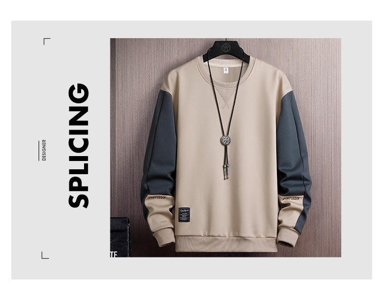 boy 2025 Spring Autumn Base Shirt Crew Neck Sweatshirt New Korean Version Loose Long Sleeve T-Shirt Men's_voghion.com