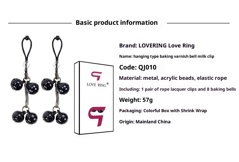 LuvBox LoveRing Clips Seilfessel Hängender Nippel-Teaser mit Glöckchengeräusch Flirt für Erwachsene süß_voghion.com