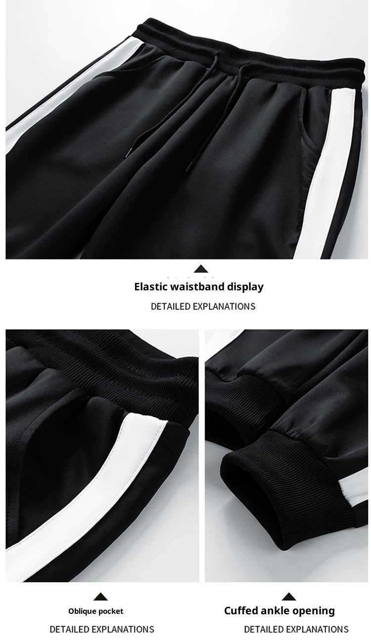 001 2024 Felpa cardigan casual primavera e autunno, due pezzi, set sportivo da uomo in stile coreano, collo alto, top largo_voghion.com