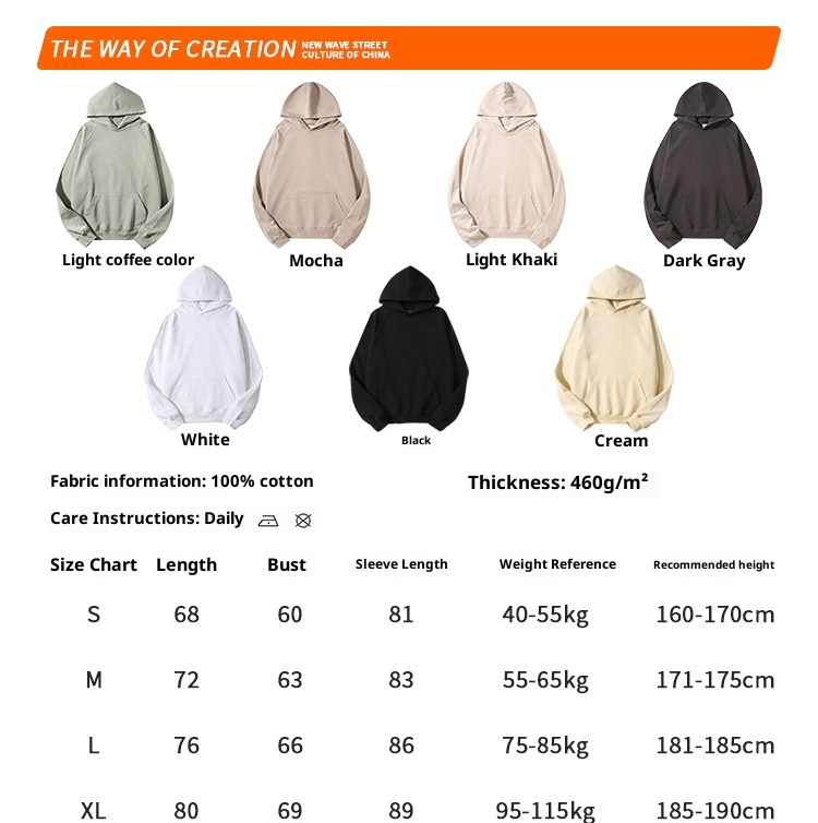 Felpa con cappuccio unisex in puro cotone, stile americano, taglia grande, personalizzata, da uomo, taglia unica, taglia unica_voghion.com