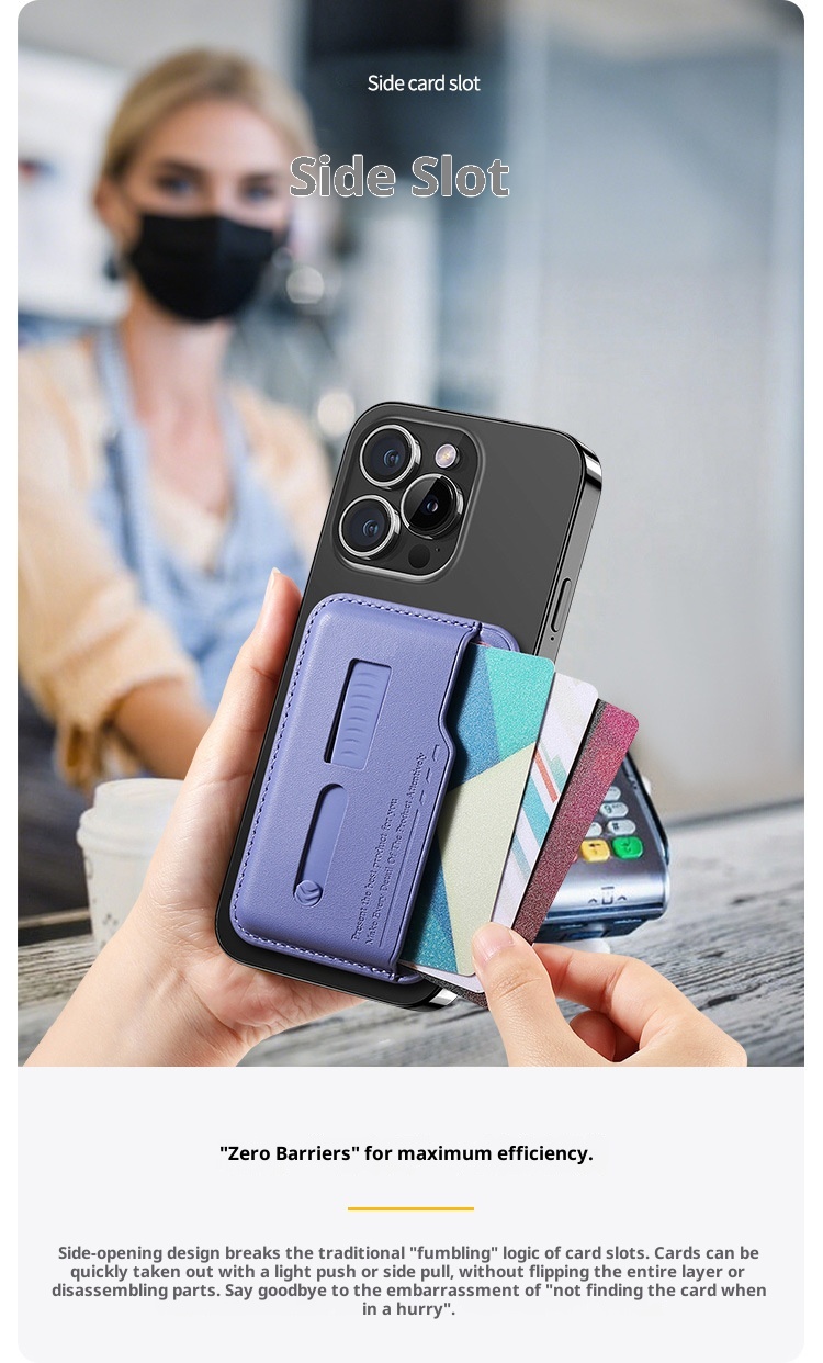 TechGlobe New Design Magnetic Ultra-Thin Holder Card Case Hidden Elastic Telescopic Silicone Wrist Strap Phone Clip_voghion.com