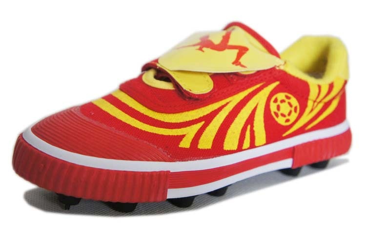 ShoeGlobe Qingdao Double Star Canvas Fußballschuhe für Kinder mit Kunstrasen und magischer Schnalle (neues Modell)_voghion.com