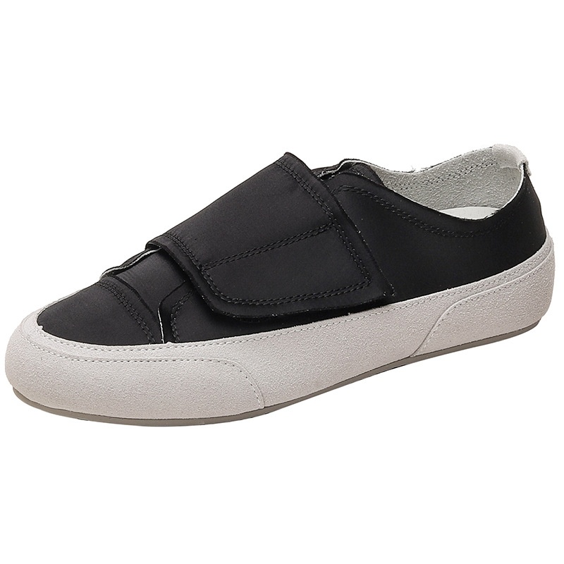 Fornitura di scarpe casual da donna, nuove di zecca, in raso, comode e piatte, bianche, con velcro, di Niche spagnola_voghion.com
