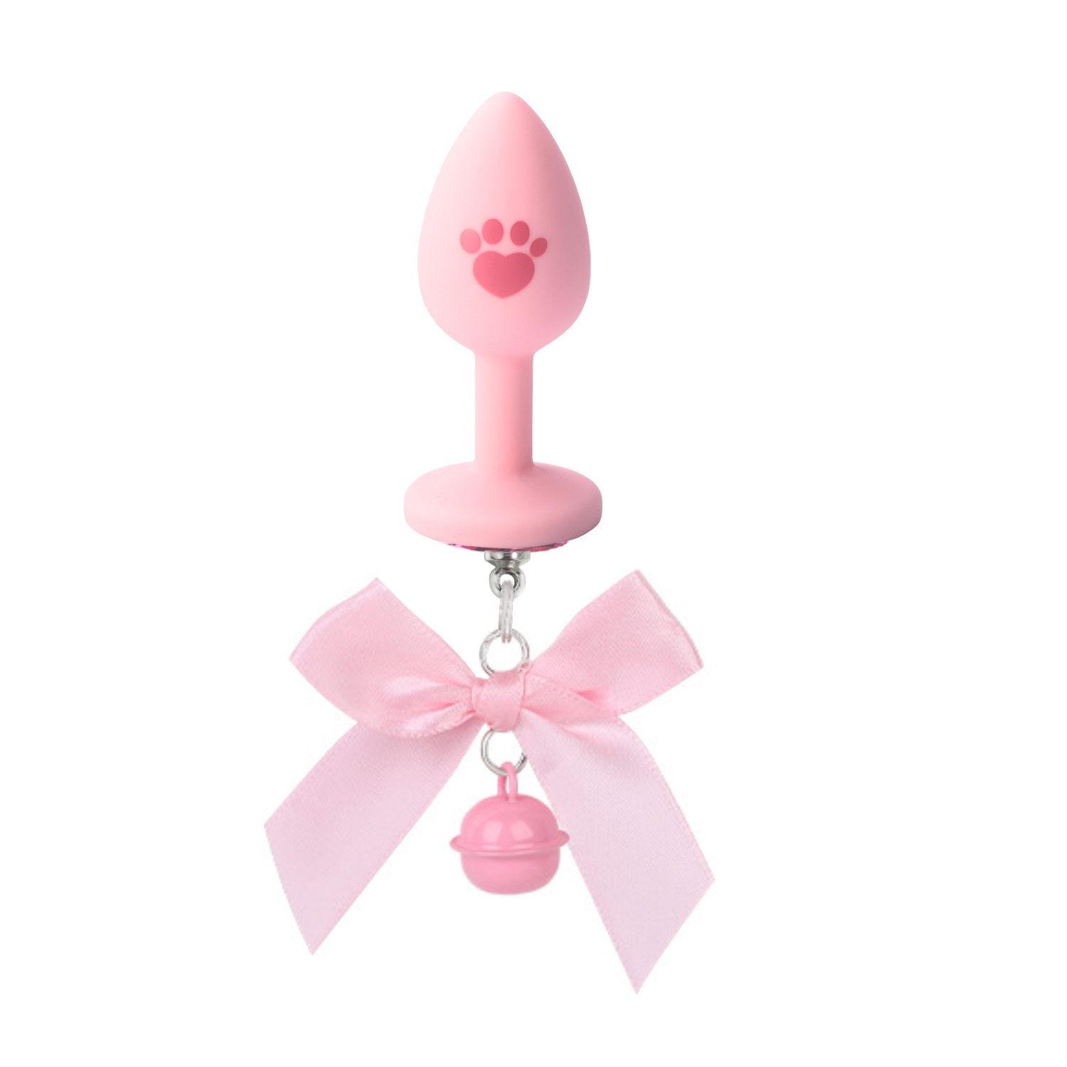 Plug anal détachable en silicone LuvBox en forme de patte de chat avec médaille pour chien à nœud papillon, diamant, clochette, petite taille souple et lumière lumineuse_voghion.com