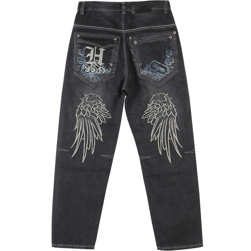 Jeans hip-hop tendance pour homme, style européen et américain, vêtements de danse de rue, pantalon de skate ample délavé, grandes tailles_voghion.com