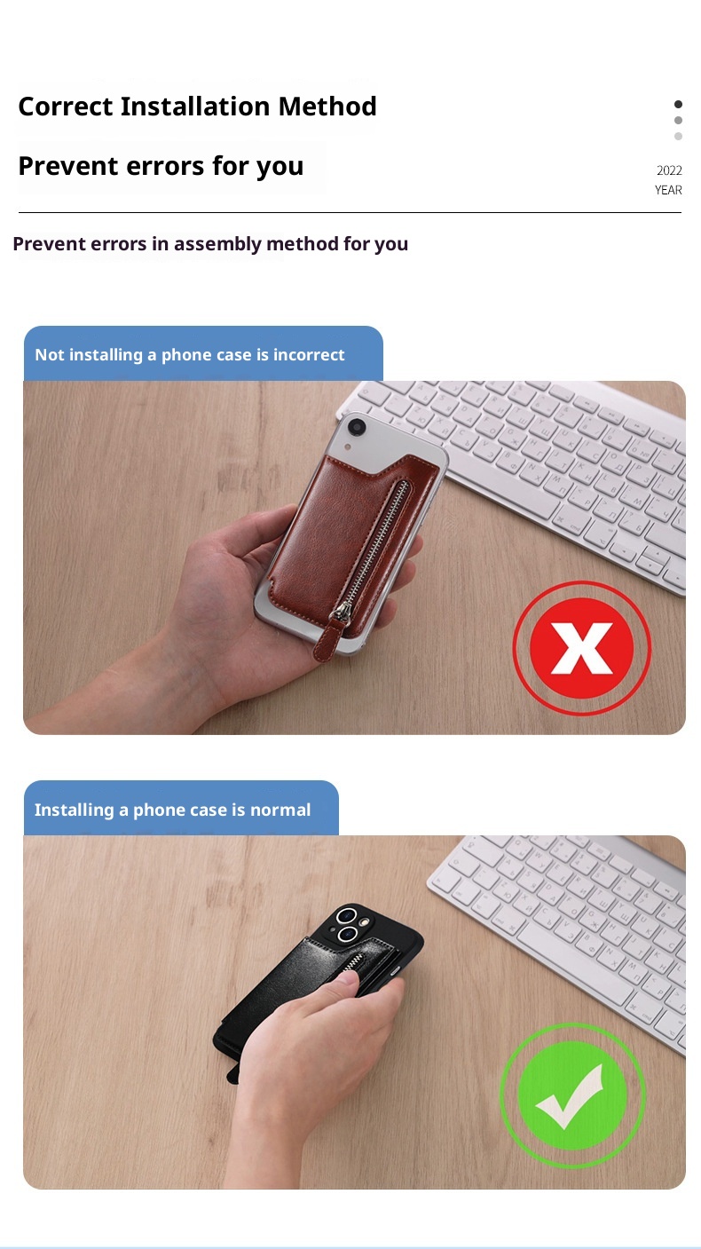 TechGlobe Back Sticker Multi-Functional Creative Insert Stand Holder Card Zipper Phone Case DIY Free Matching_voghion.com