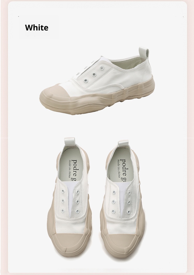 Versione in pelle di pecora ~ Scarpe bianche spagnole dissolte in tela casual con suola spessa in raso Niche 2024 per donna, primavera e autunno_voghion.com